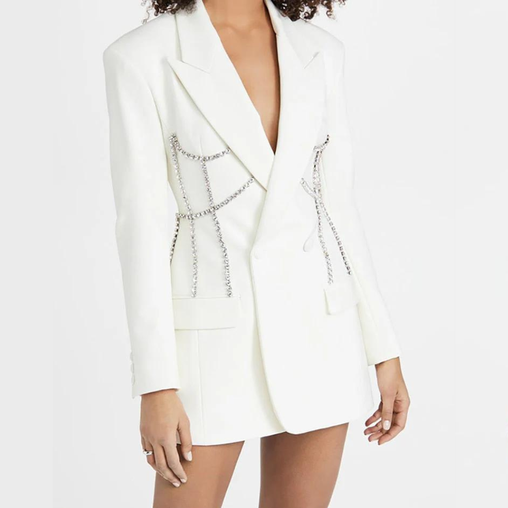 Blazer Feminino em Alfaiataria com Miçangas