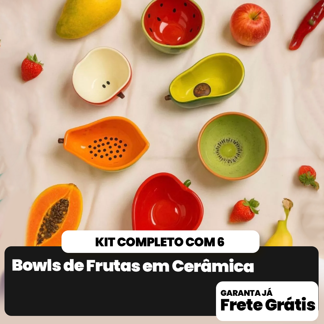 Kit 6 Bowls de Frutas em Cerâmica