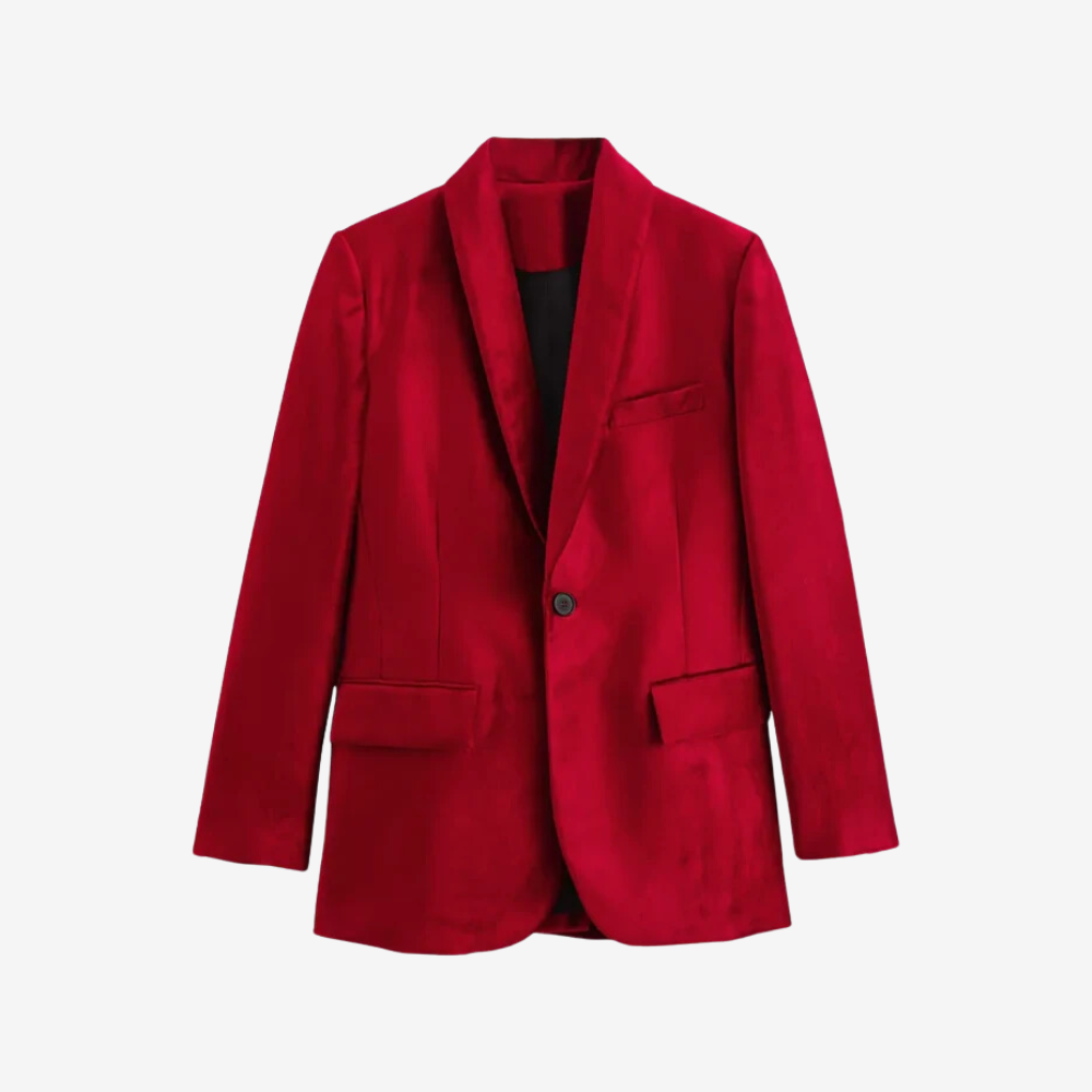 Blazer Feminino de Veludo Vermelho