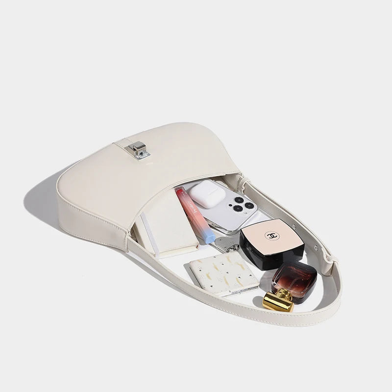 Bolsa De Ombro Feminina De Couro Pu Alça Ajustável