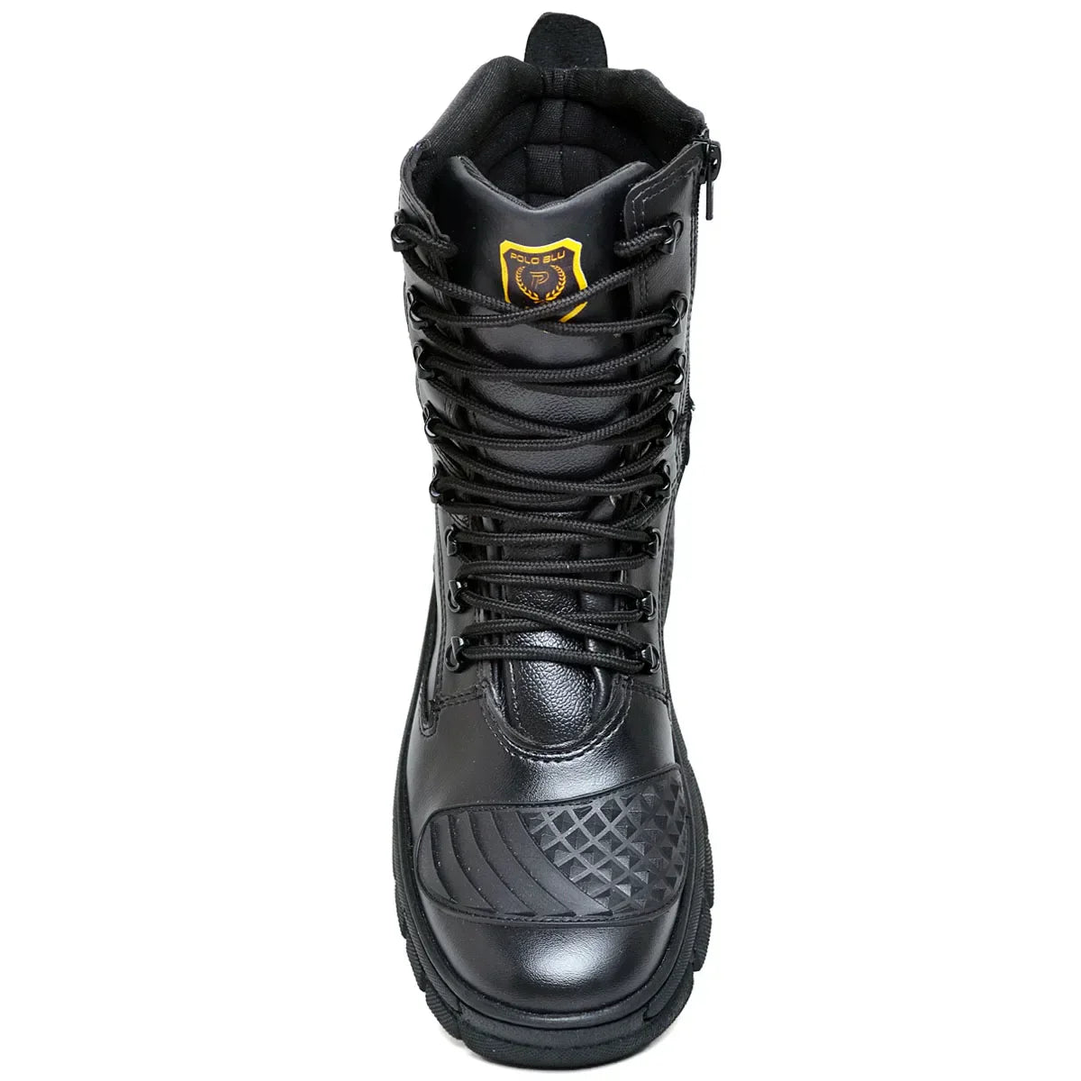 Bota Masculina Militar Monocromática com Zíper e Cadarço