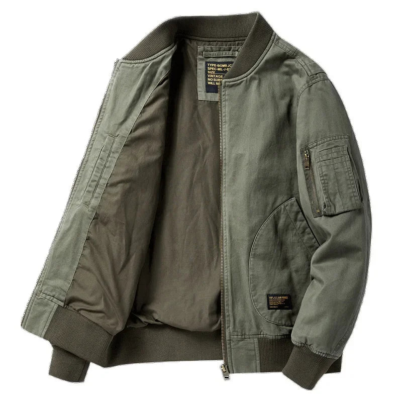 Jaqueta Masculina Estilo College Americana com Forro Grosso Design Bomber