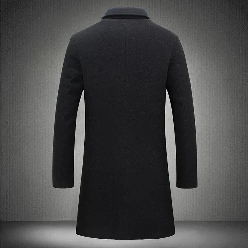 Jaqueta Longa Masculina de Inverno Lã Premium