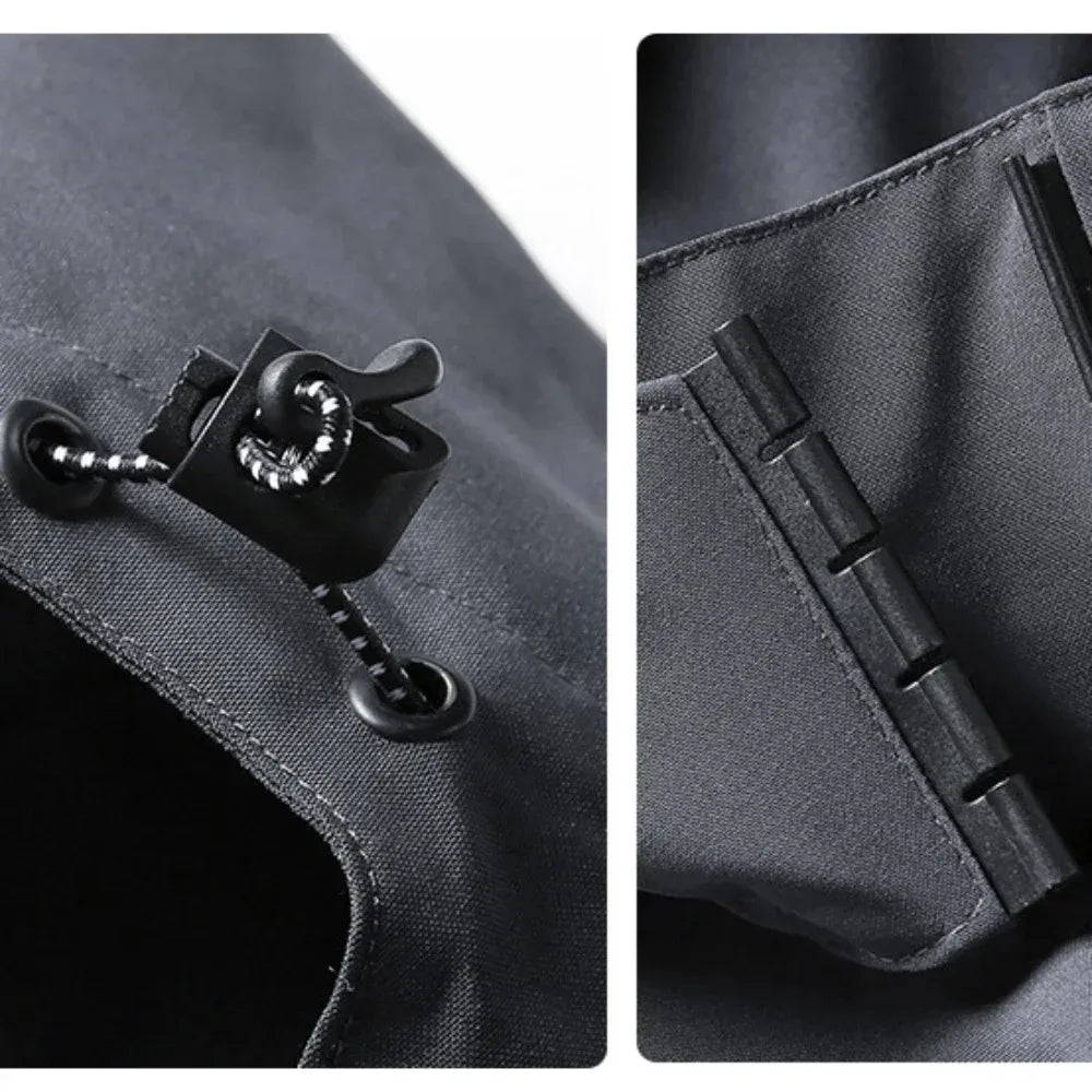 Jaqueta Masculina Impermeável Leve com Capuz para Trilhas e Escaladas