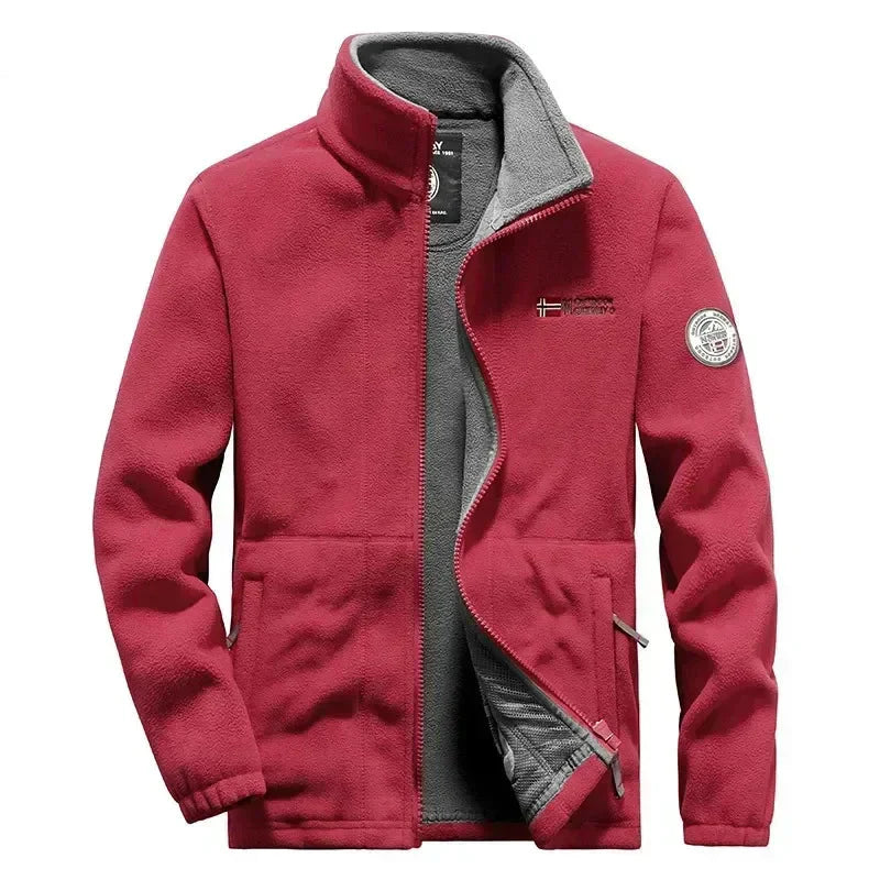 Jaqueta Masculina Polar Para Inverno com Bolsos