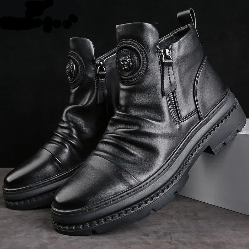 Bota Masculina Cano Alto com Zíper Lateral