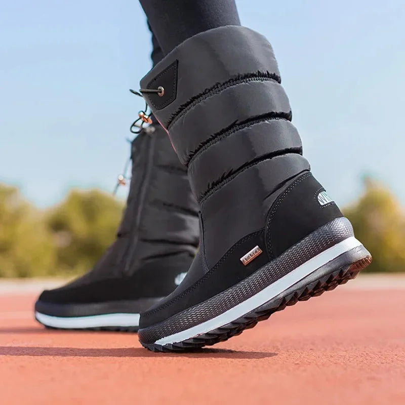 Bota Feminina Para Inverno Meio-Cano Impermeável