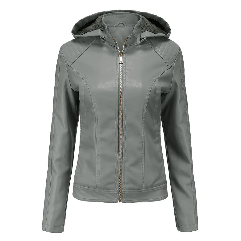 Jaqueta Feminina Oversized com Capuz de Inverno