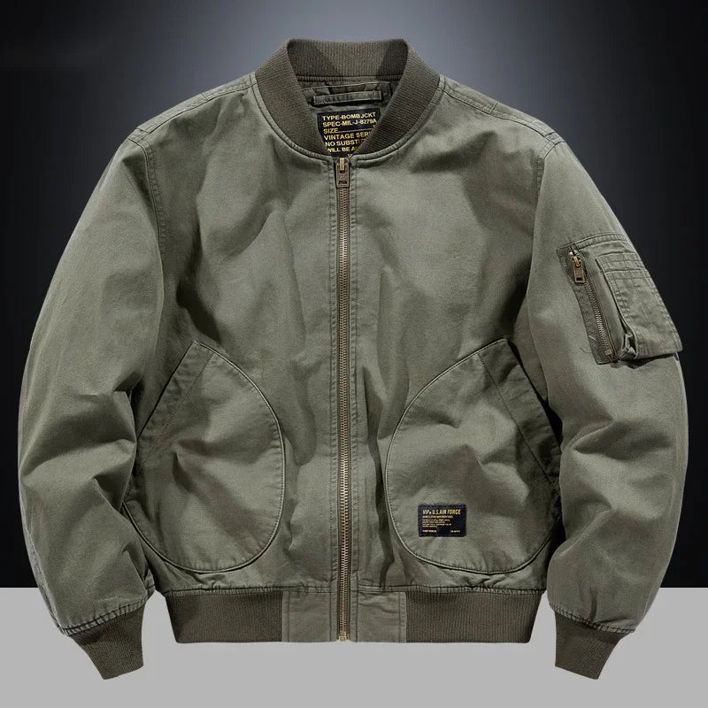 Jaqueta Masculina Estilo College Americana com Forro Grosso Design Bomber