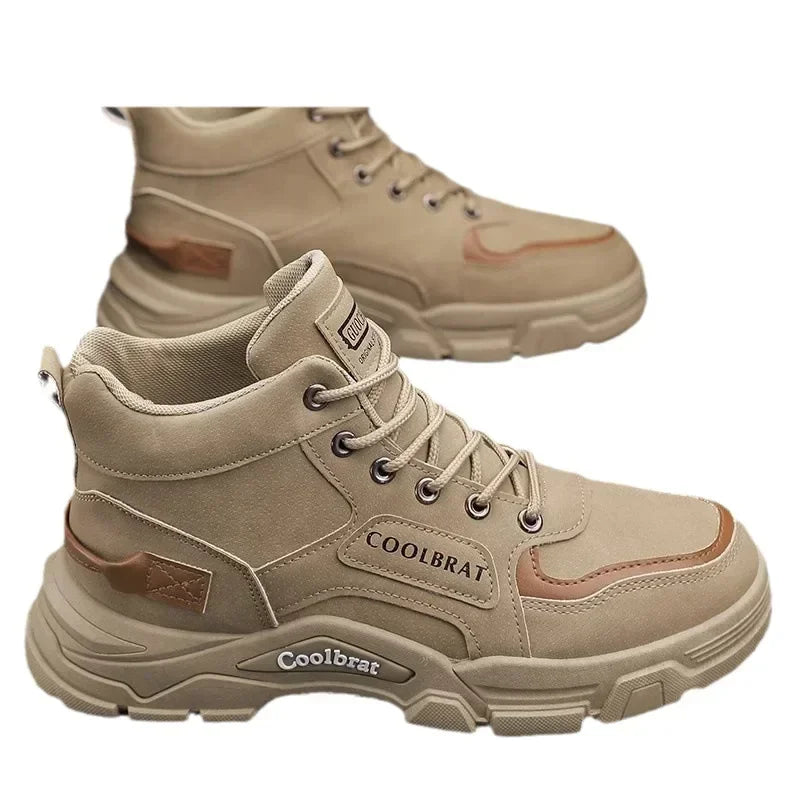 Bota Masculina de Cano Curto Estilo Britânico Antiderrapante Confortável