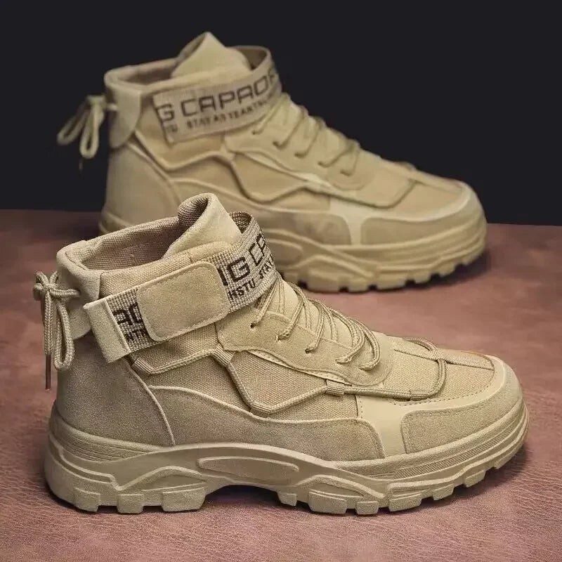 Bota Masculina Estilo Britânico Antiderrapante Confortável