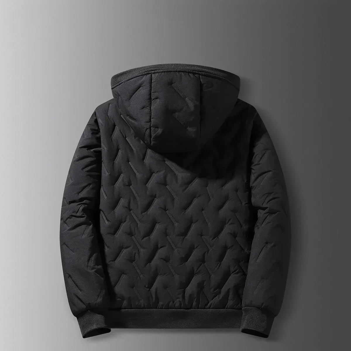 Casaco Masculino de Inverno com Capuz Forro Polar Gola Alta