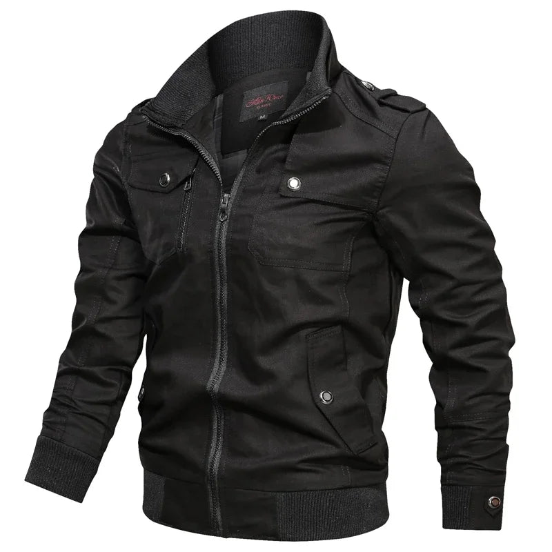 Jaqueta Masculina Casual Estilo Militar e Motociclístico