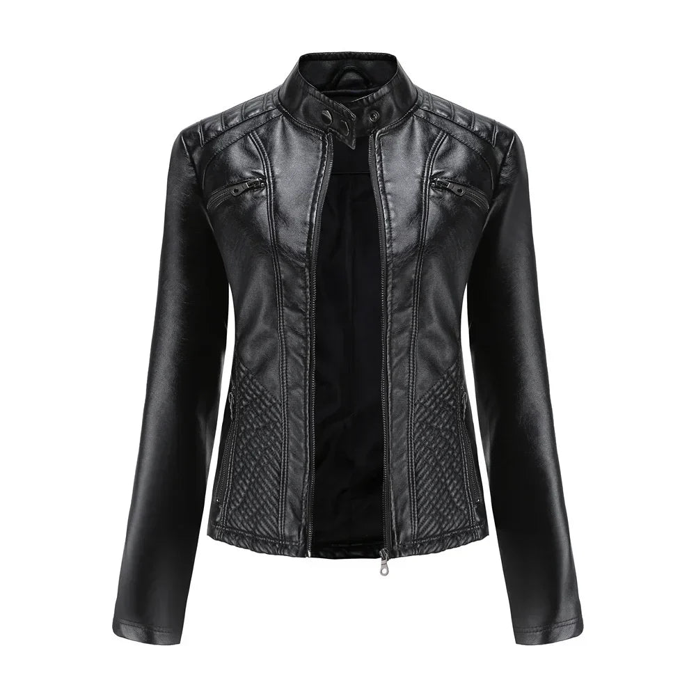 Jaqueta Feminina Casual com Zíper Estilo Streetwear
