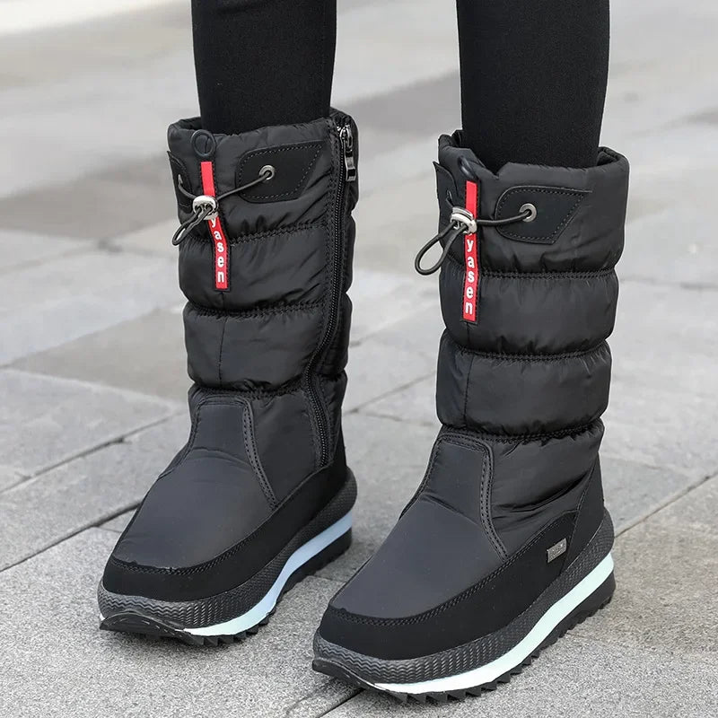 Bota Feminina Para Inverno Meio-Cano Impermeável