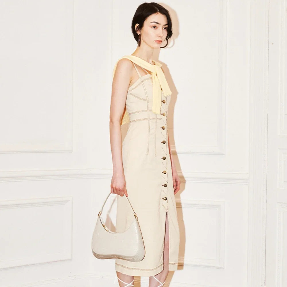 Bolsa Feminina De Ombro Com Padrão De Crocodilo