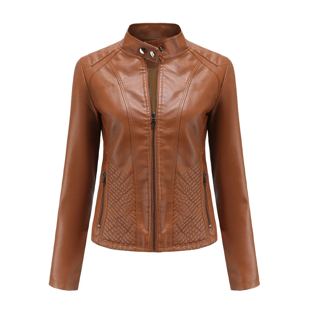 Jaqueta Feminina Estilo Biker com Zíper Luxy