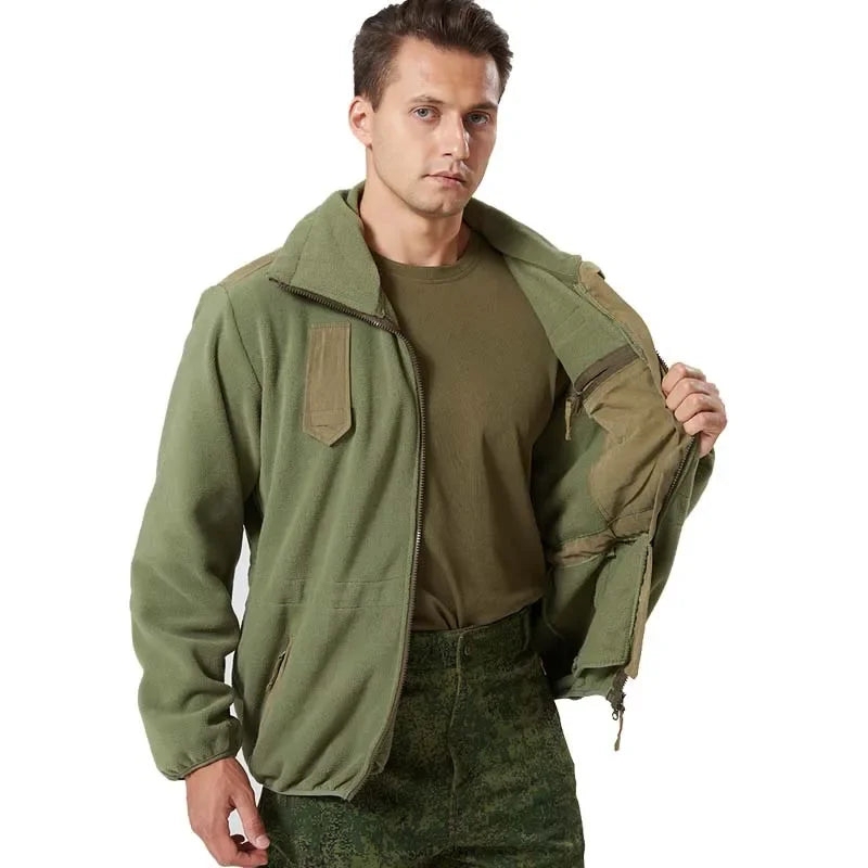Jaqueta Masculina Tática com Forro Fleece e Zíper Frontal