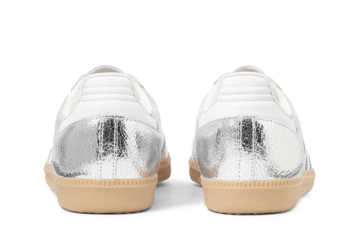 Adidas Samba OG Silver Metallic Cracked Leather Prateado