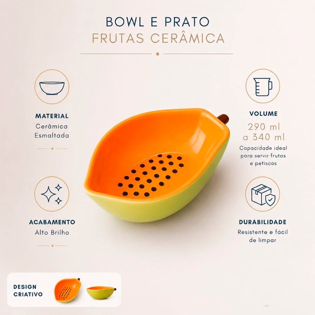 Kit 6 Bowls de Frutas em Cerâmica