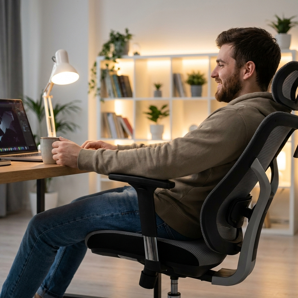 Cadeira Gamer Ergonômica Reclinável com Apoio Lombar Suporta 150kg