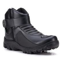 Bota Masculina Biker Militar Monocromática com Zíper Lateral