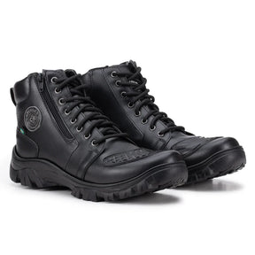Bota Masculina Militar Biker com Zíper Lateral