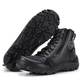 Bota Masculina Militar Biker com Zíper Lateral