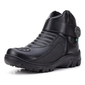 Bota Masculina Biker Militar Monocromática com Zíper Lateral