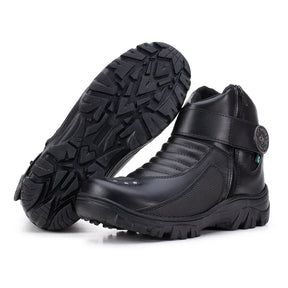 Bota Masculina Biker Militar Monocromática com Zíper Lateral