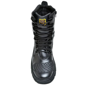 Bota Masculina Militar Monocromática com Zíper e Cadarço