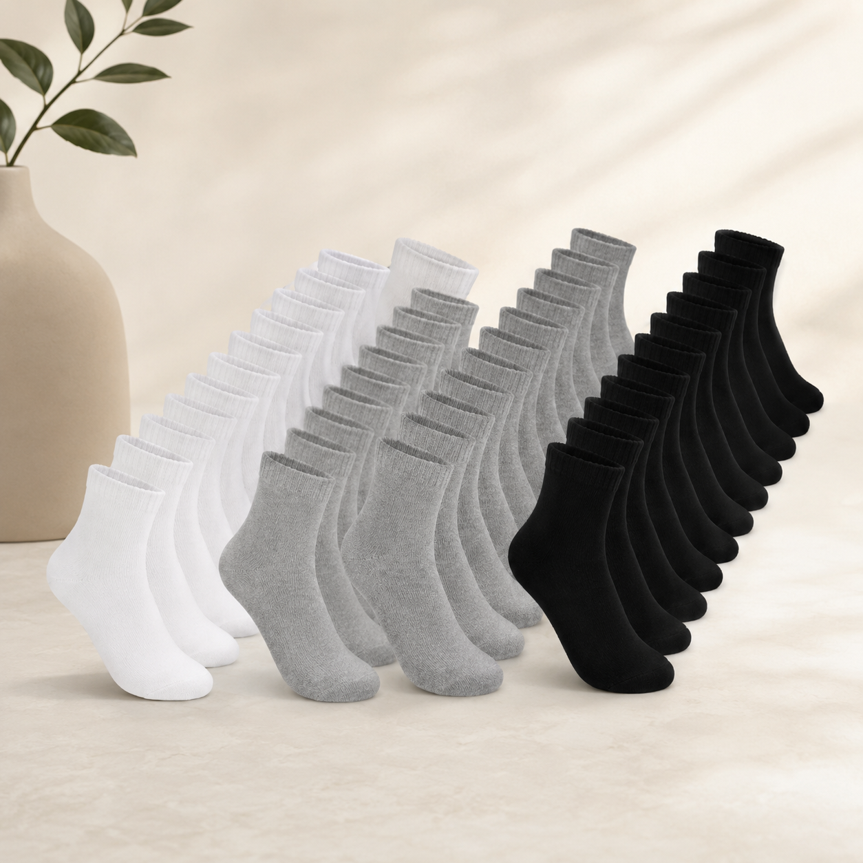 Kit com 24 Meias Médias de Algodão – Conforto e Durabilidade