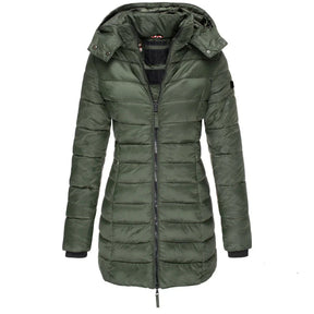 Casaco Feminino de Inverno com Capuz e Zíper - Acolhedor, Elegante e Leve