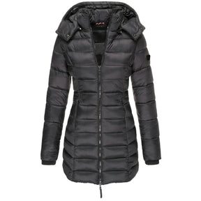 Casaco Feminino de Inverno com Capuz e Zíper - Acolhedor, Elegante e Leve