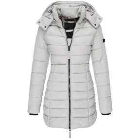 Casaco Feminino de Inverno com Capuz e Zíper - Acolhedor, Elegante e Leve