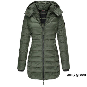 Casaco Feminino de Inverno com Capuz e Zíper - Acolhedor, Elegante e Leve