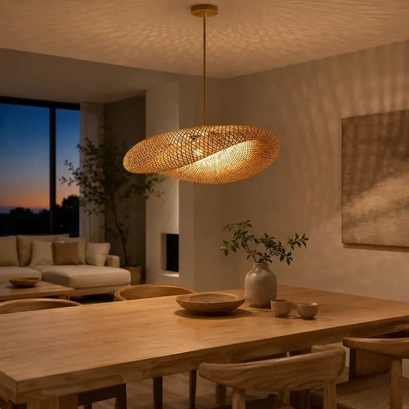 Lustre Pendente de Bambu - Quancim Lux