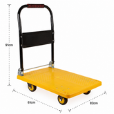 Carrinho Plataforma de Carga Dobrável 150kg em Aço Carbono com Rodas PU