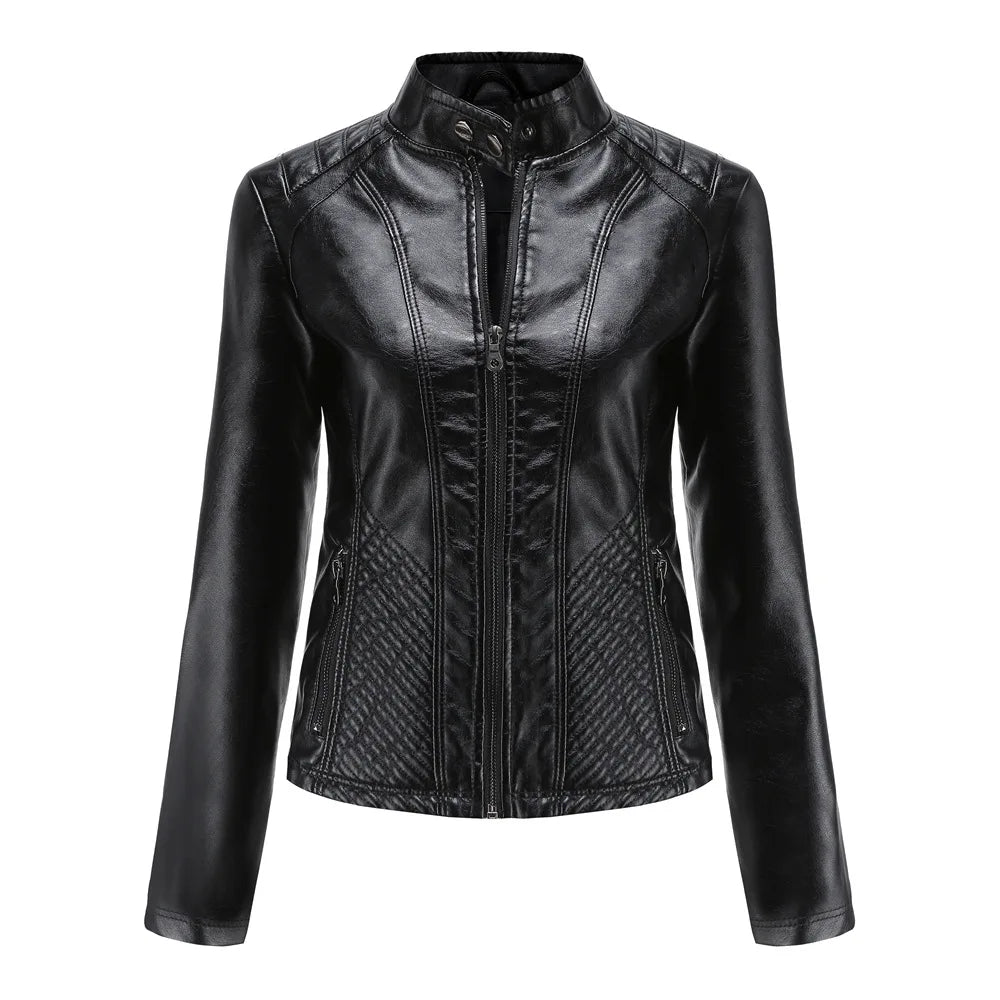 Jaqueta Feminina Estilo Biker com Zíper Luxy