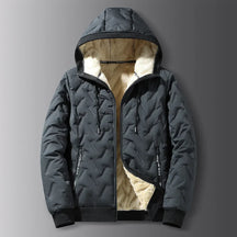 Casaco Masculino de Inverno com Capuz Forro Polar Gola Alta