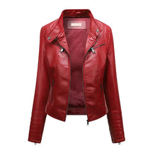 Jaqueta Feminina Slim com Gola Alta Estilo Biker