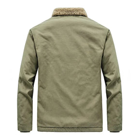 Jaqueta Masculina com Gola de Lã Forro Interno Estilo Casual