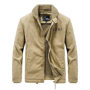 Jaqueta Masculina com Gola de Lã Forro Interno Estilo Casual