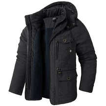 Jaqueta Masculina Tática com Capuz Forro Fleece e Bolsos