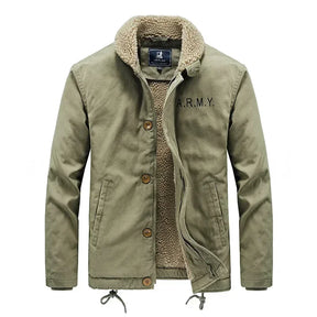 Jaqueta Masculina com Gola de Lã Forro Interno Estilo Casual