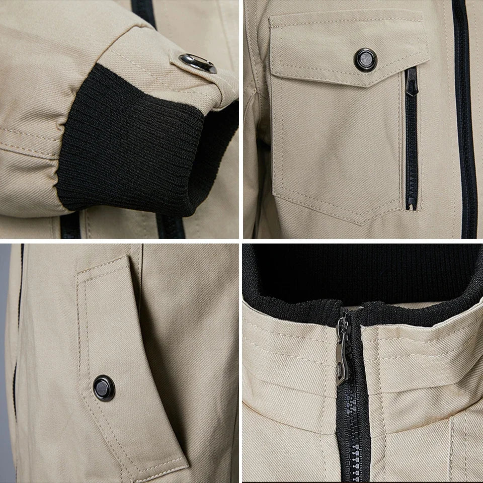 Jaqueta Masculina Casual Estilo Militar e Motociclístico