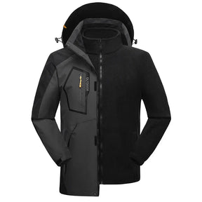 Jaqueta Masculina 3 em 1 com Forro Fleece Impermeável Corta-Vento