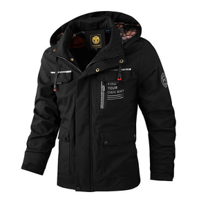 Casaco Masculino Casual Impermeável Com Capuz e Forro