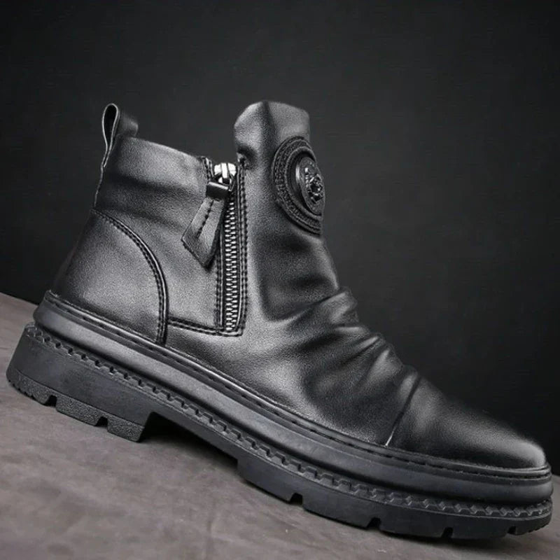 Bota Masculina Cano Alto com Zíper Lateral