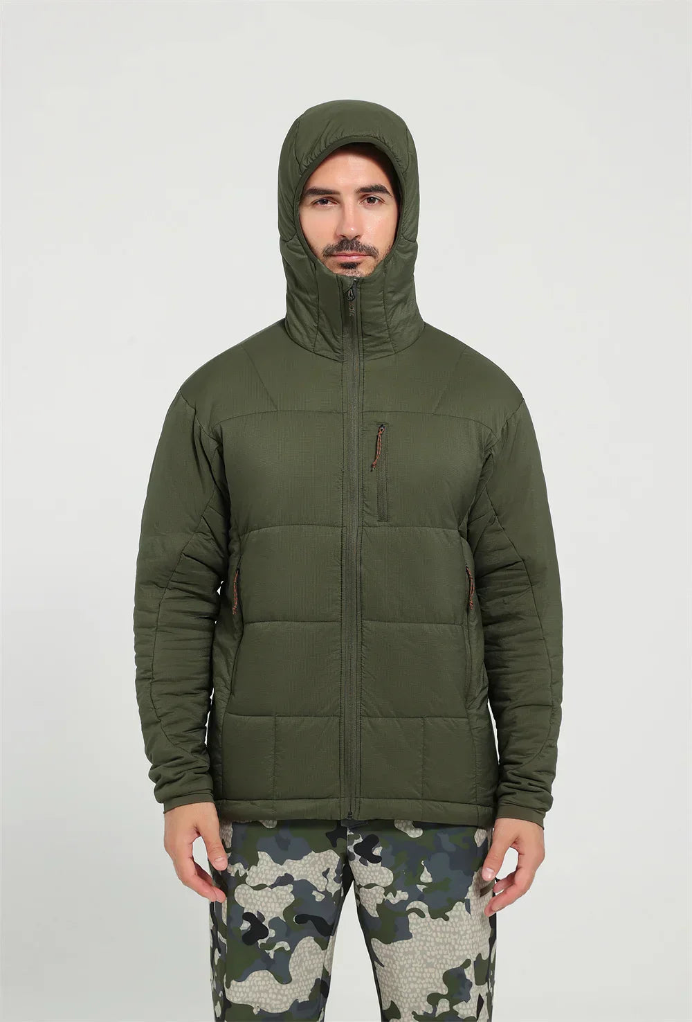 Jaqueta Masculina Térmica de Nylon Ripstop com Estampa Xadrez - (Promoção de Inverno 2026)